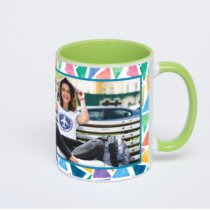 Салатовая кружка с фотопечатью