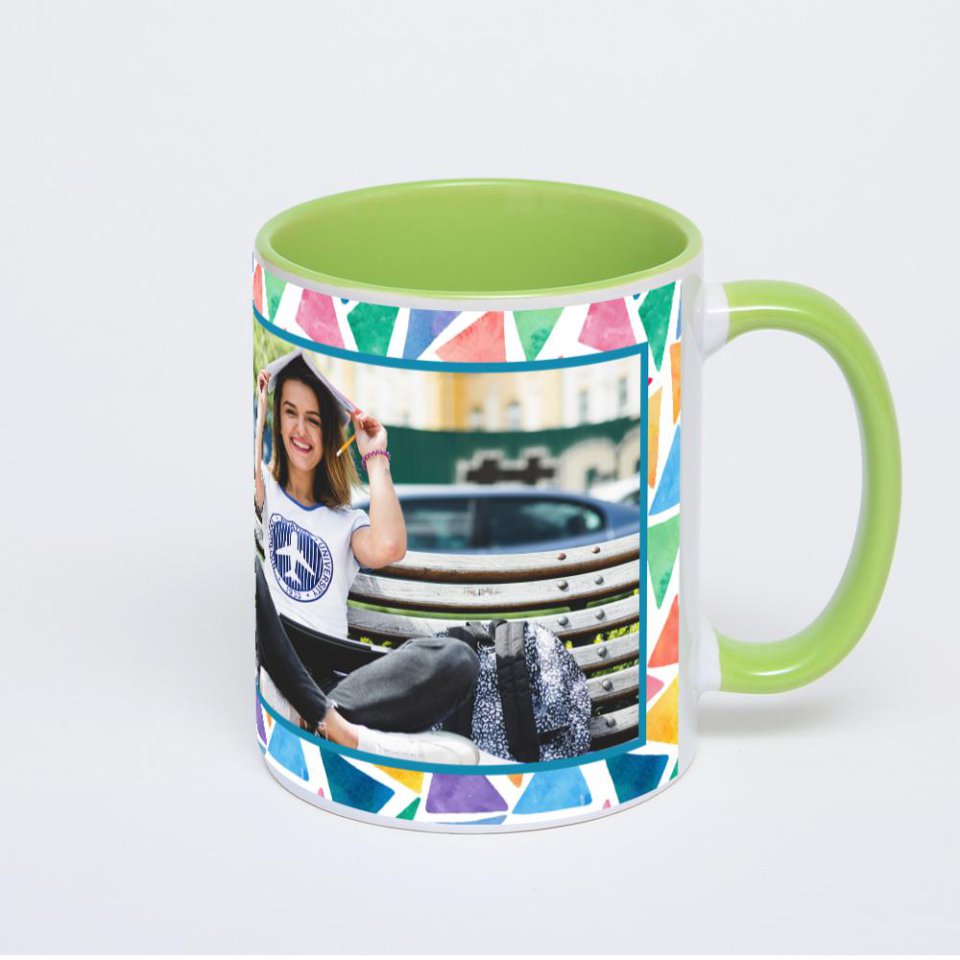 Салатовая кружка с фотопечатью