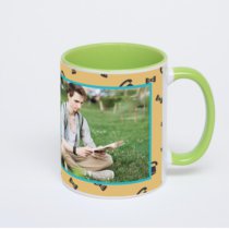 Салатовая кружка с фотопечатью