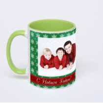 Салатовая кружка с фотопечатью