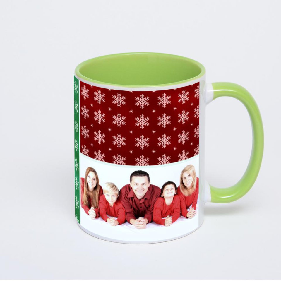 Салатовая кружка с фотопечатью