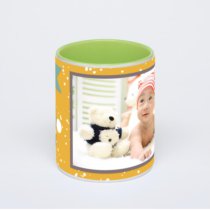 Салатовая кружка с фотопечатью