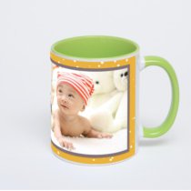 Салатовая кружка с фотопечатью