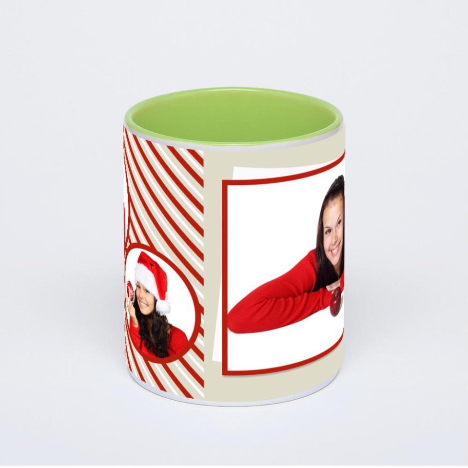 Салатовая кружка с фотопечатью