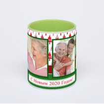 Салатовая кружка с фотопечатью