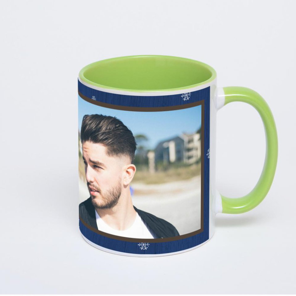 Салатовая кружка с фотопечатью