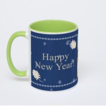 Салатовая кружка с фотопечатью