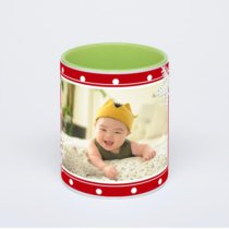 Салатовая кружка с фотопечатью