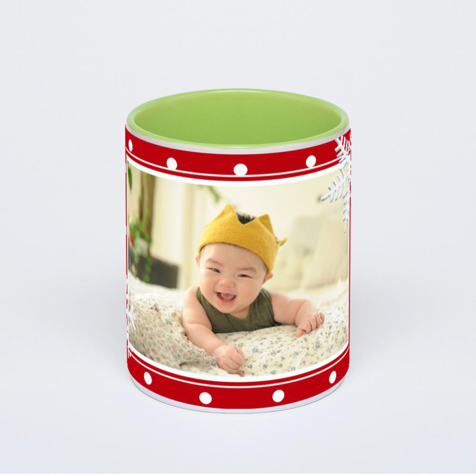 Салатовая кружка с фотопечатью