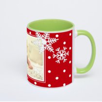 Салатовая кружка с фотопечатью