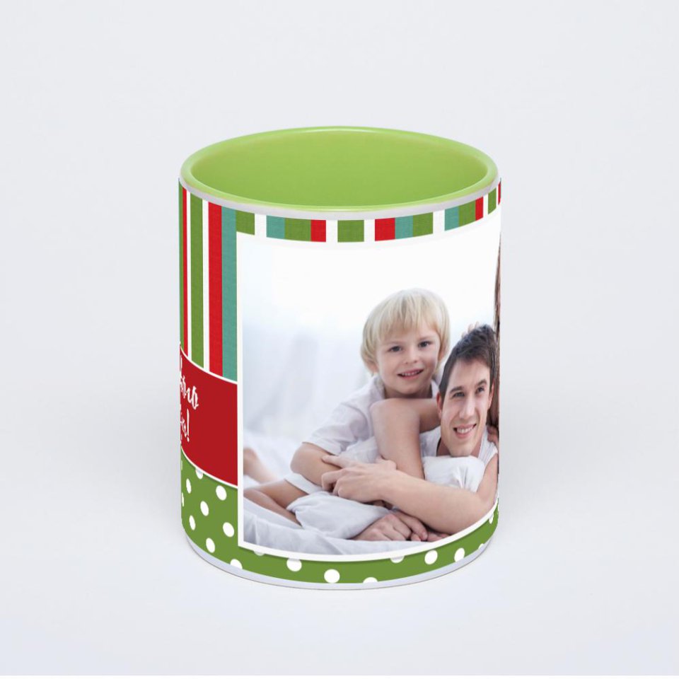 Салатовая кружка с фотопечатью