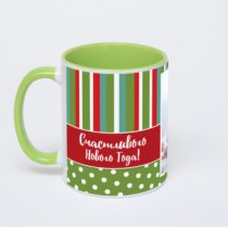 Салатовая кружка с фотопечатью