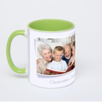 Салатовая кружка с фотопечатью