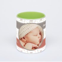 Салатовая кружка с фотопечатью