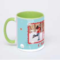 Салатовая кружка с фотопечатью