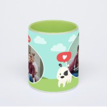 Салатовая кружка с фотопечатью