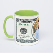 Салатовая кружка с фотопечатью