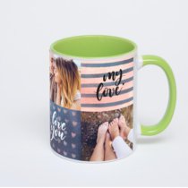 Салатовая кружка с фотопечатью