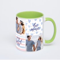 Салатовая кружка с фотопечатью