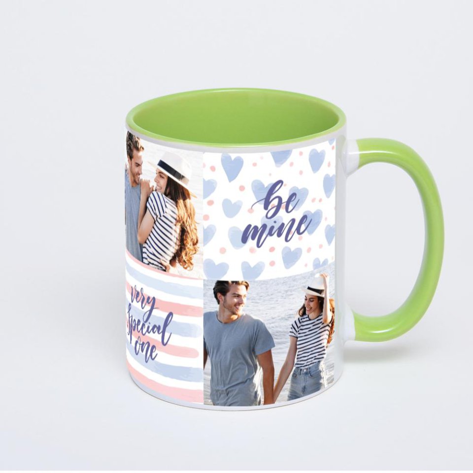 Салатовая кружка с фотопечатью