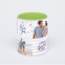 Салатовая кружка с фотопечатью