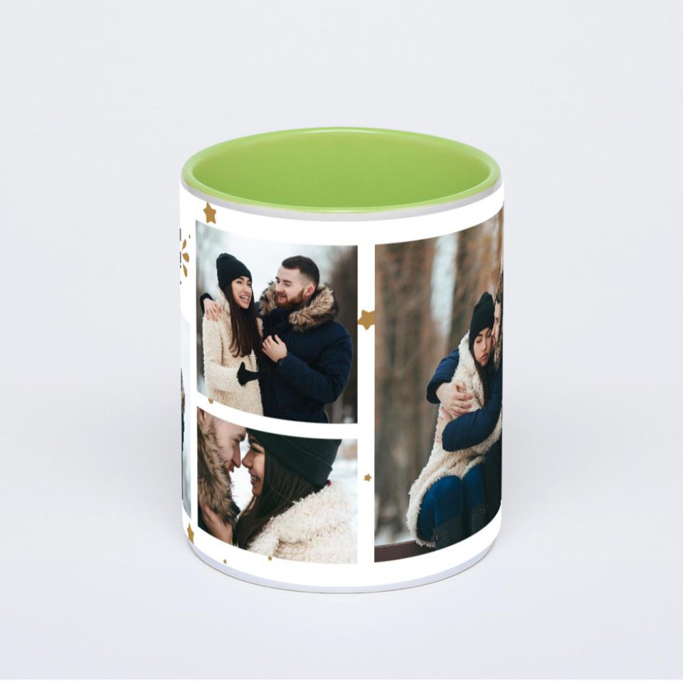 Салатовая кружка с фотопечатью