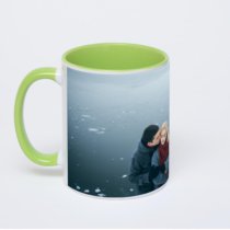 Салатовая кружка с фотопечатью