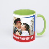 Салатовая кружка с фотопечатью