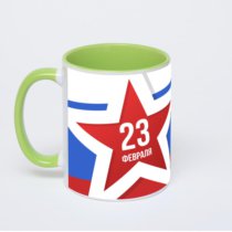 Салатовая кружка с фотопечатью