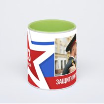 Салатовая кружка с фотопечатью