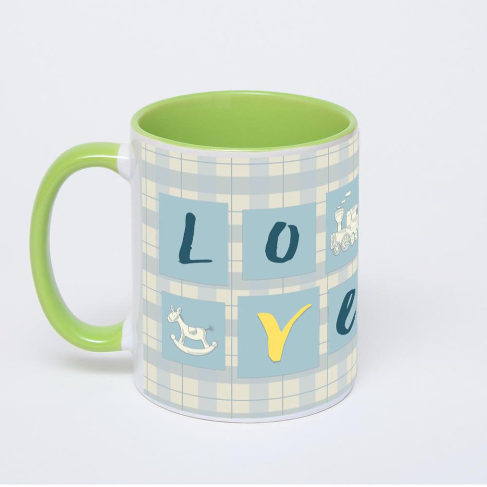 Салатовая кружка с фотопечатью