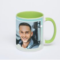 Салатовая кружка с фотопечатью