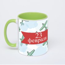 Салатовая кружка с фотопечатью