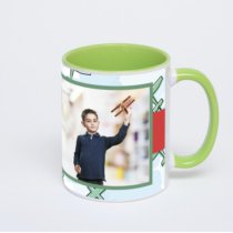 Салатовая кружка с фотопечатью