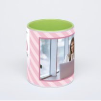 Салатовая кружка с фотопечатью