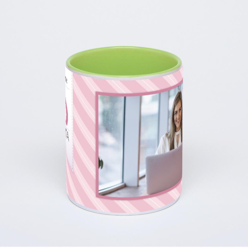 Салатовая кружка с фотопечатью