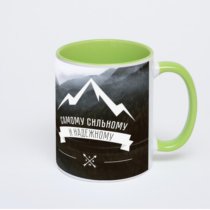 Салатовая кружка с фотопечатью
