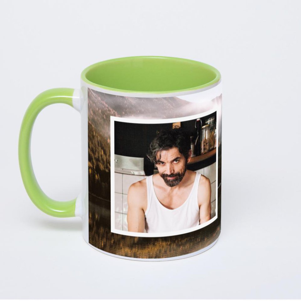 Салатовая кружка с фотопечатью