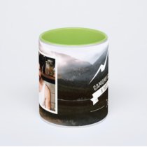 Салатовая кружка с фотопечатью