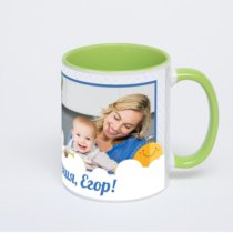 Салатовая кружка с фотопечатью
