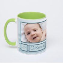 Салатовая кружка с фотопечатью