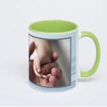 Салатовая кружка с фотопечатью