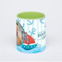 Салатовая кружка с фотопечатью