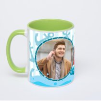 Салатовая кружка с фотопечатью