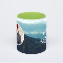 Салатовая кружка с фотопечатью