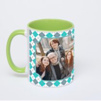 Салатовая кружка с фотопечатью