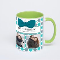 Салатовая кружка с фотопечатью