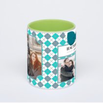 Салатовая кружка с фотопечатью