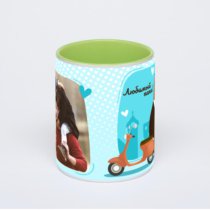 Салатовая кружка с фотопечатью