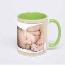 Салатовая кружка с фотопечатью